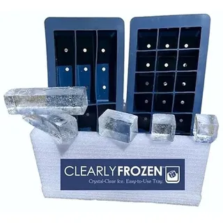 ClearlyFrozen Transparente Eiswürfelform mit hoher Kapazität für sechs 3,3 x 3,3 x 12,7 cm kristallklare handwerkliche Collins Eisspeere und 21 3,3 cm kristallklare, handwerkliche Eiswürfel