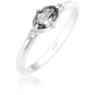 Elli Verlobungsring »Bandring 925 Silber, mit Kristallen von Swarovski®«, 88523207-58 Silber