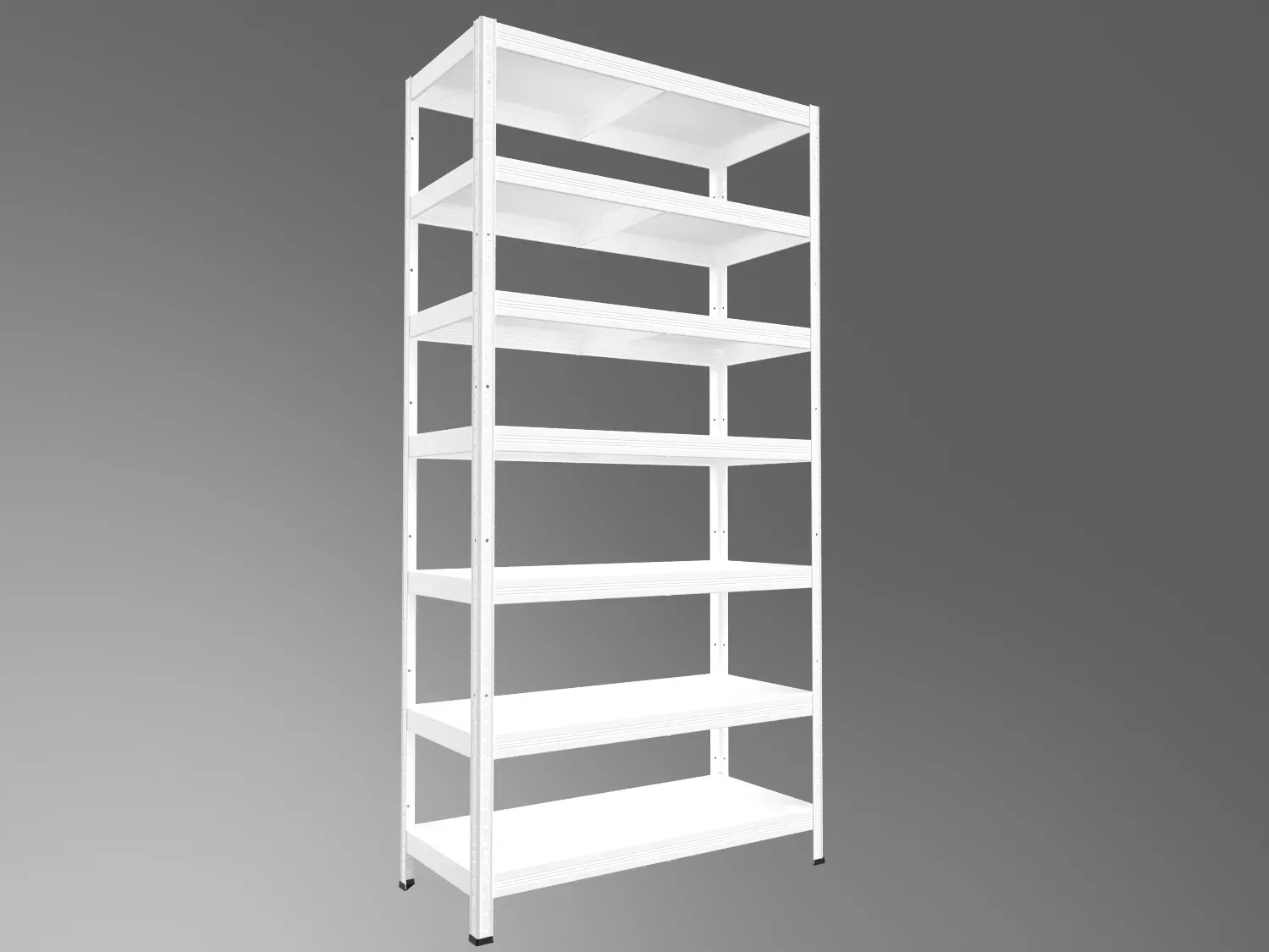 Speisekammerregal Biedrax 40 x 90 x 240 cm, Weiß, 7 Stahlböden, Fachlast 100 kg pro Fachboden
