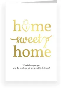 Umzugskarte: Home Sweet Home mit Foto in Weiß
