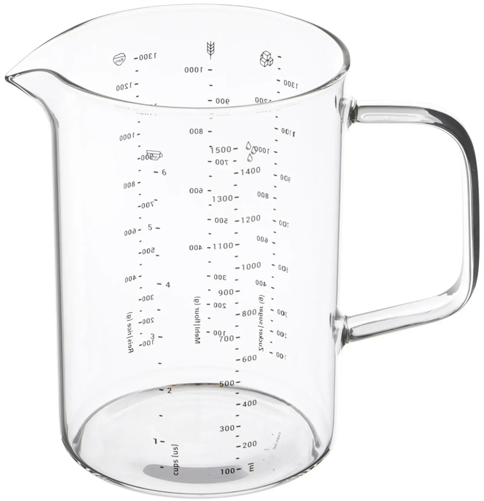WEIS Messbecher aus Borosilikatglas 1,5 Liter