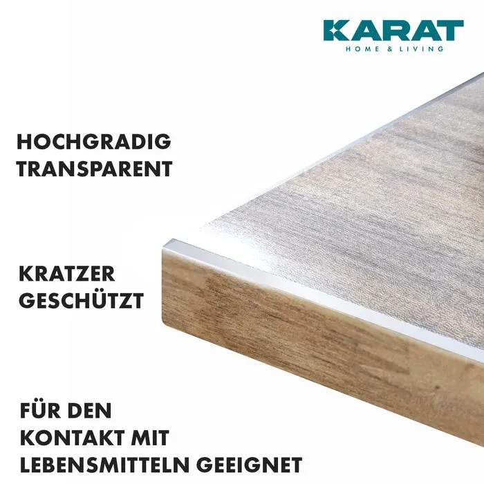 KARAT Tischfolie Imperial Transparent Mattiert mit abgeschrägter Kante 50 x 100 cm