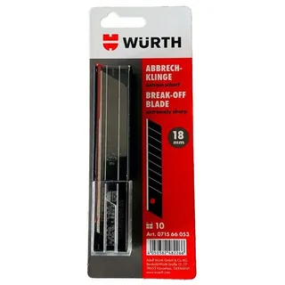 Würth Messerklinge Würth 10x Abbrechklinge 18mm extrem scharf schwarz Schiebespender (10-St) grau