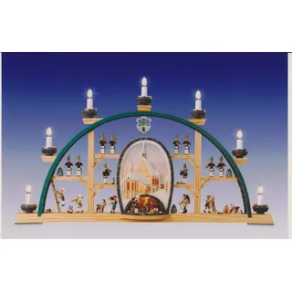 Schwibbogen Freiberger Dom braunes Bild elektrisch 70x40x5cm NEU Lichterbogen