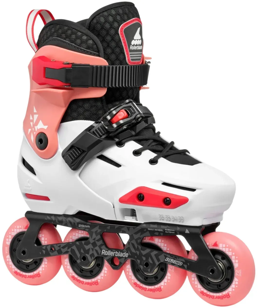 Rollerblade Inline Skates Apex (Rollen: 76mm(235), 72mm(210), 68mm(185), Kugellager: SG7) platin/koralle Kinder