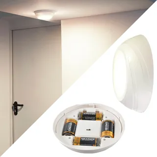 NORTHPOINT LED Batterie Sensorleuchte Deckenlampe Unterbauleuchte, 3000K Bewegungsmelder Dämmerungssensor, Timer