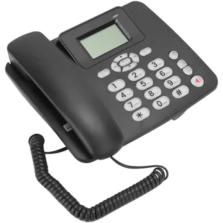 Kabelgebundenes Telefon Telefon Desktop Festnetztelefon Festes Telefon Doppelte Schnittstelle Support-Erweiterung für Business Office Home Using(Schwarz)