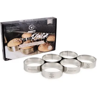 Moesta BBQ BurgerRing XL - die Burger Backform - edelstahl, 6er-Set