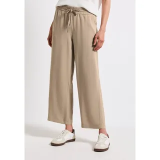 STREET ONE Damen 3716099 Wide Leg Hose, safari beige, 42