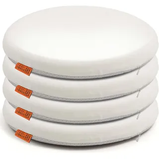 DYNMC you Stuhl 40x40 cm im 2er Set – Outdoor mit Memory Foam - Für Indoor & Outdoor Nutzung – Mittelhart H3 Sitzpolster Gartenstuhl Balkon Terrasse (Beige, Rund 4 Pack)