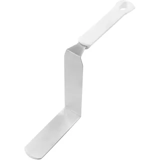 Dr. Oetker Winkelpalette extra hoch Streichmesser zum Dekorieren und Verzieren von Torten, Küchenhelfer mit Funktionsteil aus Edelstahl, hochwertiges Glasurmesser(Farbe: Weiß/Silber),Menge:1Stück