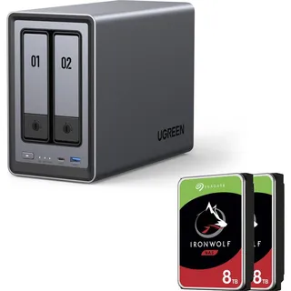 UGREEN NASync DXP2800 NAS System 2-Bay + SEAGATE Festplatte 16 TB (2 x 8 TB)