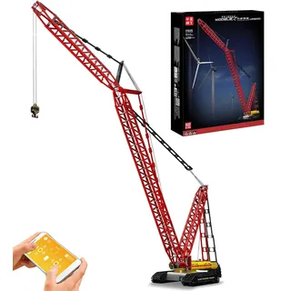 Mould King 17015 Technik Kran 188cm Raupenkran LR-13000 Raupenkran mit 6 Motoren, 4318 Teile Technik Ferngesteuert Kran Bauset Technologie Ringkran MOC 39663, Ab 8 Jahren