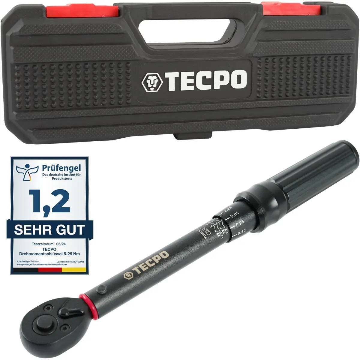 TECPO Drehmomentschlüssel, 1/4 Antrieb, 5 - 25 Nm