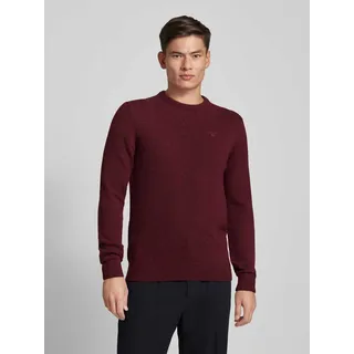 Strickpullover mit Label-Stitching Modell 'Tisbury', Bordeaux, XXL
