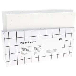 Rico Design Kartenset B6, Recyclingpapier offwhite,