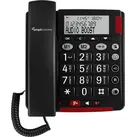 Amplicomms BigTel 48 Plus Schnurgebundenes Seniorentelefon Freisprechen, für Hörgeräte kompatibel, Wahlwiederholung LED-Display Schwarz