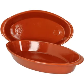 Mambocat 2er Set Ovale Auflaufform Boris Ton 32x18cm Größe M Mittelalter Wikinger
