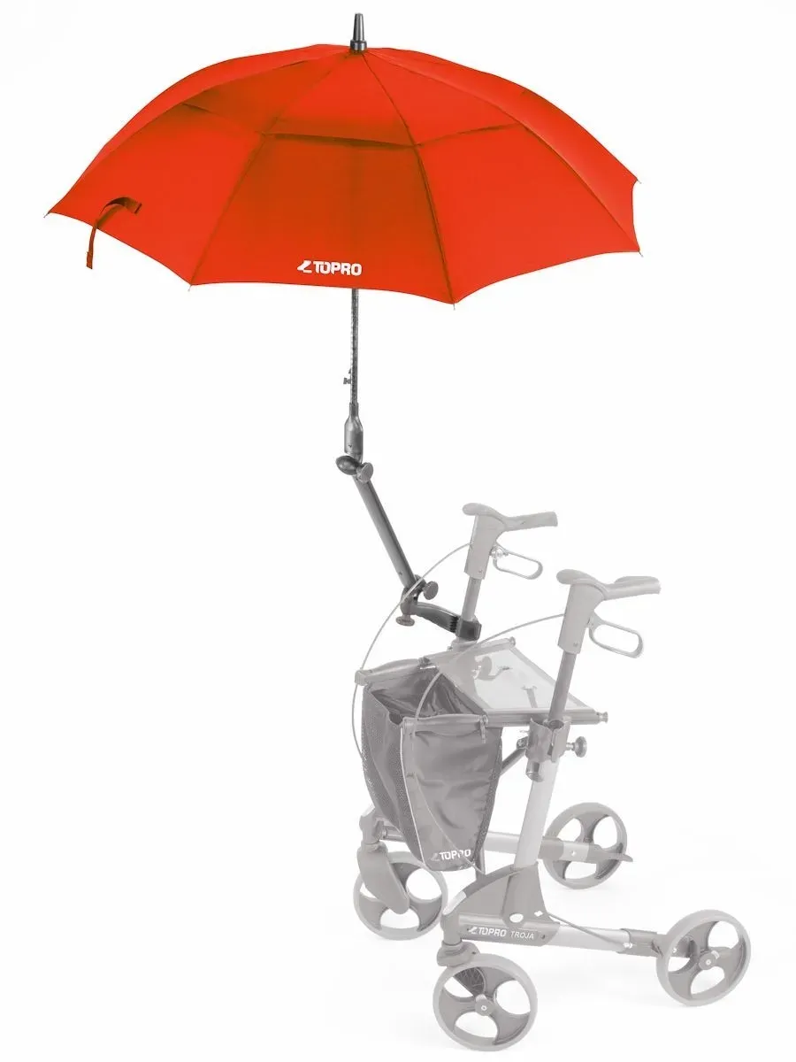 Topro Rollatorschirm mit Multifunktionsarm rot