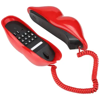Yctze Multifunktionales Niedliches Lippenform Telefon, WX 3061 Büro Telefon, Wohnzimmer Telefon, Schreibtisch Telefon, Home Dekoration Set Rot