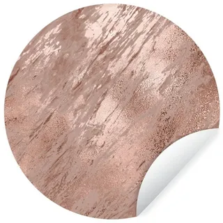 MuchoWow Wandsticker Marmor - Rosa - Gold (1 St), Selbstklebende Runde Vliestapete, Wohnzimmer, 140x140 cm bunt 140 cm x 140 cm x 0.1 cm