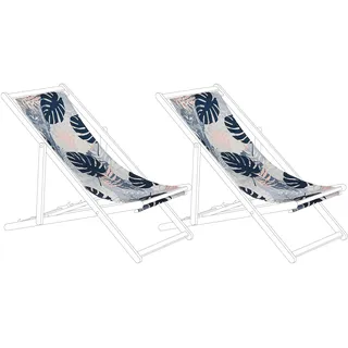 Beliani 2er-Set Stoffbezug ANZIO/AVELLINO in Blau/Lila/Weiß | Gr.: onesize