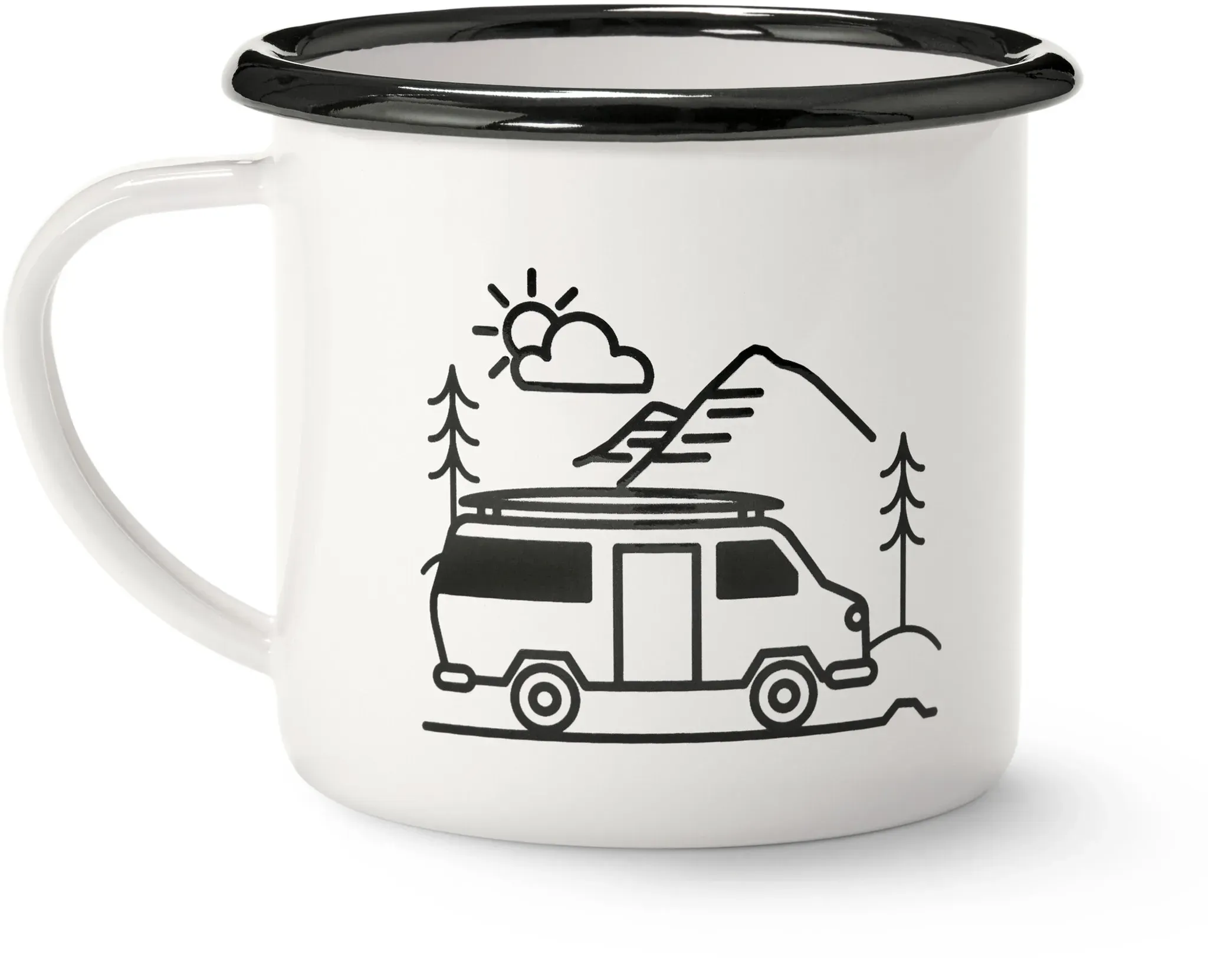 Tchibo - Emaille-Kaffeebecher Camping - schwarz