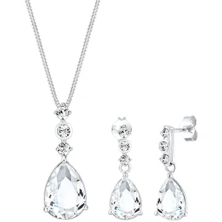 Elli PREMIUM - Tropfen Edel Kristalle 925 Sterling Silber Schmuck-Set Damen (99.99 € / )
