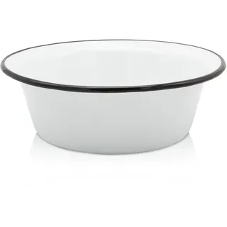 KRÜGER Emaille-Schüssel Weiß - schnitt- & kratzfeste Oberfläche - spülmaschinengeeignet - ideal für Salate & Naschereien. (Weiß, 40 cm)