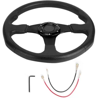 Rennlenkrad Drifting Lenkrad 350mm/14in Racing Car Sport Lenkrad Deep Dish 6 Bolzen Universal Modified Accessory(Schwarz)