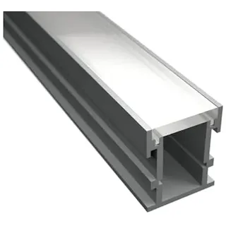 Einbauprofil Boden FLOOR-12-H für LED Streifen – trittfeste Aluminium Leiste mit Abdeckung – LED Bodenprofil für Fußbodenbeleuchtung & LED Boden Einbauleiste (2m Floor 12H inkl. Abdeckung)
