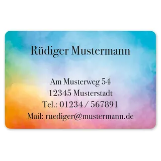 EUROPRINT24 100 Visitenkarten, laminiert, beidseitig bedruckt, 85 x 55 mm, inkl. Kartenspender - Design Farbverlauf