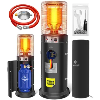 Kesser Gasheizstrahler 10 kW + Gasdruckregler + Schutzhülle Schwarz