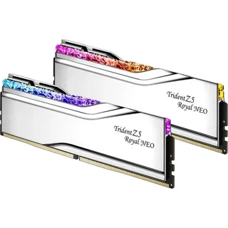 G.SKILL Trident Z5 Royal NEO RGB Silver DIMM Kit 32GB, DDR5-6400, CL30-39-39-102, on-die ECC (F5-6400J3039G16GX2-TR5NS)