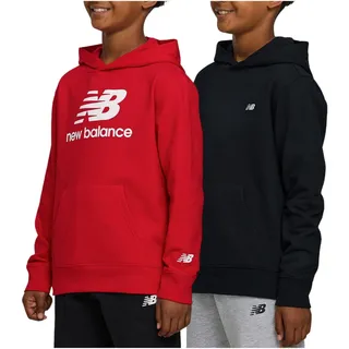 New Balance Jungen-Kapuzenpullover, 2er-Pack – hochwertige bequeme Baumwollmischung, Fleece-Pullover für Kinder, weiche Jungen-Sweatshirts, Schwarz/Rot, 5-6 - 5-6