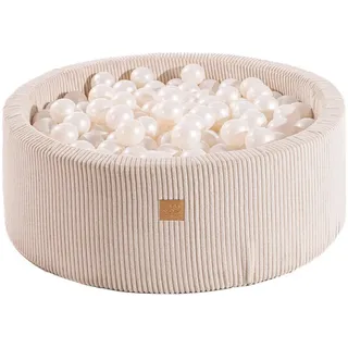MeowBaby Bällebad Cord 30x90 cm, Ecru,