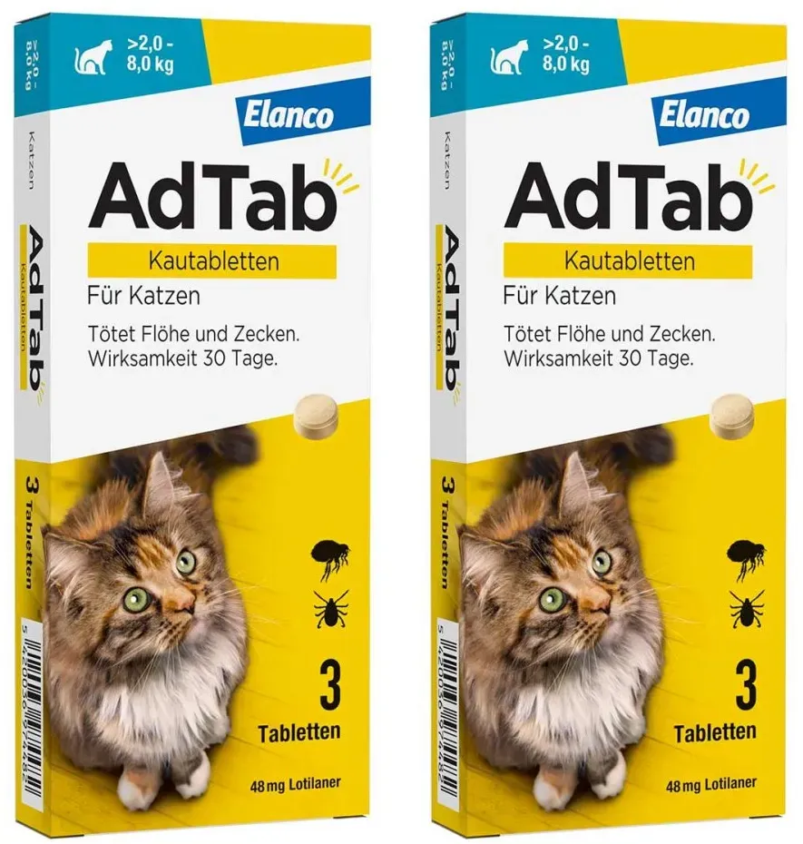 AdTab 48 Mg Kautabletten für Katzen >2-8 Kg