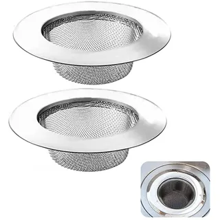 2 Stück Abflusssieb, Abflusssieb Edelstahl Rostfrei, 7.5CM Abfluss Sieb, Haarsieb Dusche, Spüle Filter Sieb, Waschbecken Sieb, Spülbeckensieb, für Dusche,Badewanne, Küche