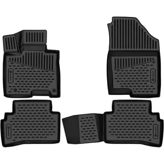 Element 3D Gummimatten Set passend für Renault Fluence | Baujahr 2010-> | 100% passgenaue Auto Fußmatten, robuste Universal Fußmatte Auto, Gummimatten Auto, Auto Fussmatten Gummi