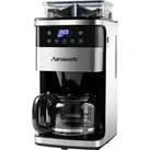 HANSEATIC Kaffeemaschine mit Mahlwerk "HCMG105015SD", silber (schwarz, silber), 1,5 l, 15, Kaffeemaschinen, mit LCD Display und Timer