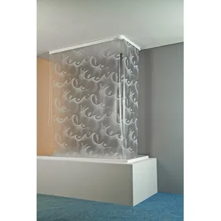 ECO-DuR 4024879002343 Kassetten ECK Duschrollo 137 x 62 cm weiß - Ocean weiß