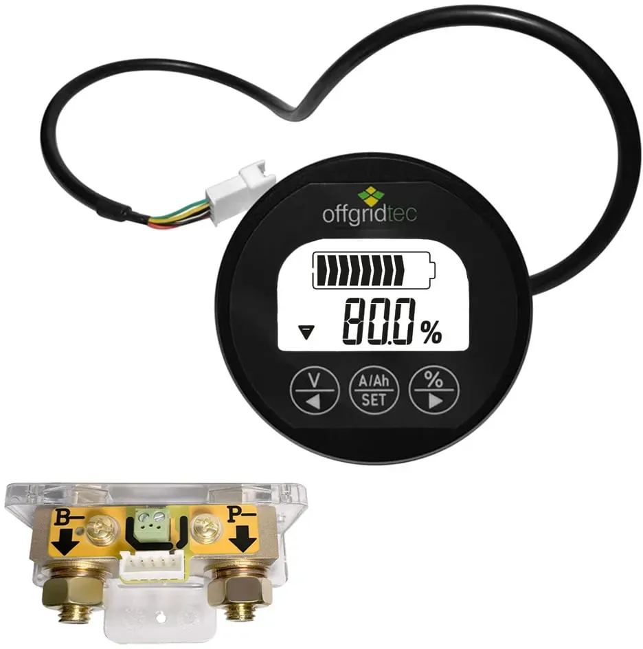 Offgridtec Shunt 350A Batteriemonitor 8V-120V mit Hintergrundbeleuchtung