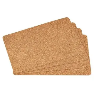 Kork-Deko Platzset aus Kork | 4er Set | 44 x 29 cm dekorative Kork Tischsets für Esstisch und Küche | Unterlage für Teller Gläser Pfannen und Tassen | nachhaltige Platzdeckchen aus Naturkork