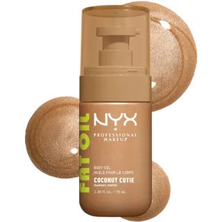 NYX Professional Makeup Fat Oil Körperöl, Coconut Cutie, 70 ml, 24H Hydration, glänzendes Finish