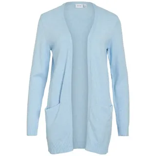 VILA Damen Viril Open L/S Knit Cardigan - Noos Strickjacke, Kentucky Blue, M