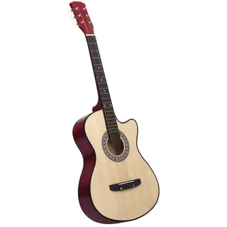 vidaXL Westerngitarre Akustisch Cutaway mit 6 Saiten 38" Lindenholz