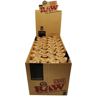 RAW Organic Cones King Size vorgerollte Cones aus Bio Hanf 1 Box (96 Cones)