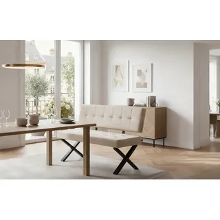 B&D home Essbank KAREN (1-St), gepolstert, Metallgestell, mit oder ohne Rückenlehne, in 120/140/160cm grau 120 cm x 86 cm x 56 cm