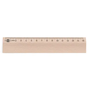 Metrie, Scholar-M15, Holzlineal, 2 abgeschrägte Kanten,beidseitige mm Skala, mit Aufhängebohrung, 15 cm abgeschrägte Kanten: einseitig