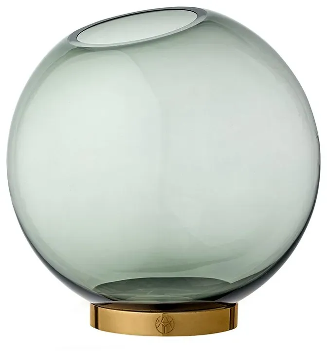 AYTM Globe Vase (Ø 21cm / forest / gold) Ø 21cm / forest / gold